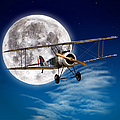 Sopwith Camel In Front Of The Moon